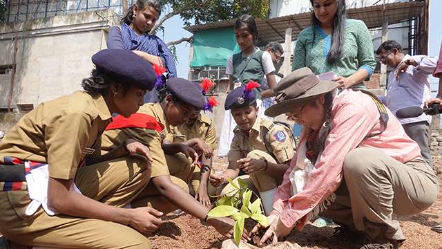 Dr Kazue Fujiwara Planting of Miyawaki forest Government School for Girls, Chalai