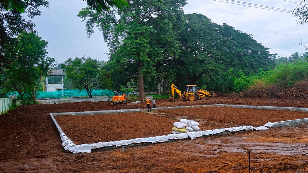 Preparing the plot for Miyawaki forest at Walayar