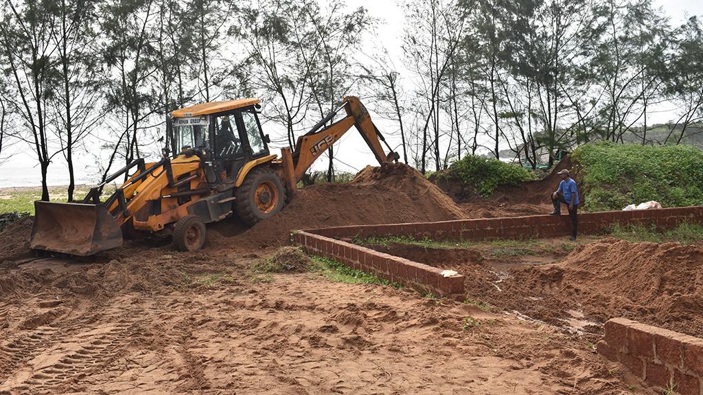 Setting the plot for Miyawaki forest at Bekal Fort, Kasaragod