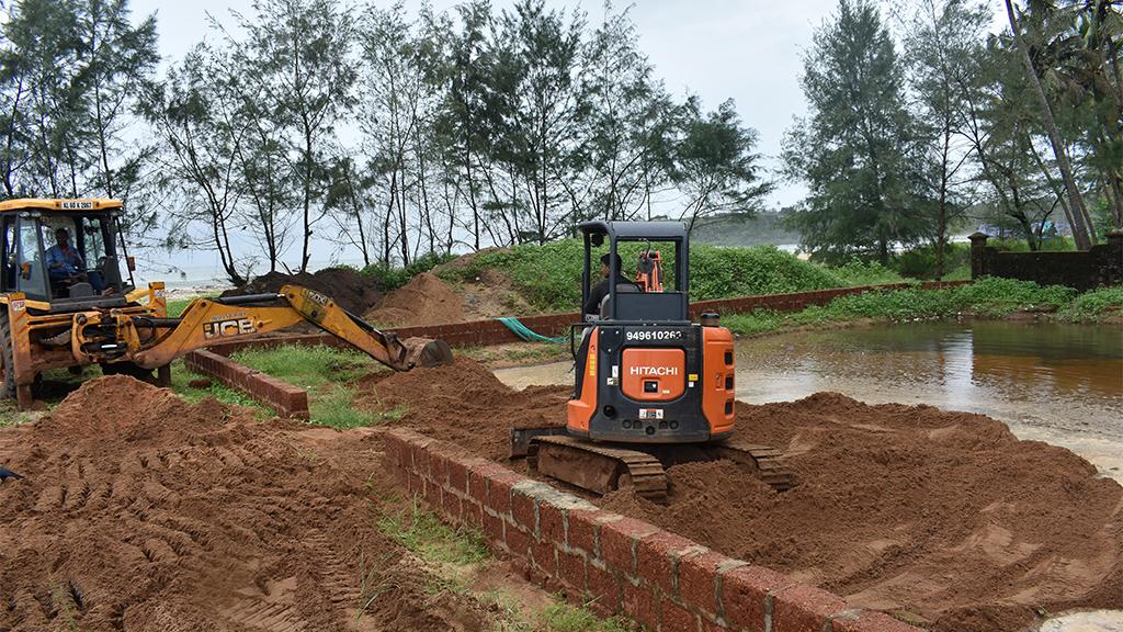 Setting the plot for Miyawaki forest at Bekal Fort, Kasaragod