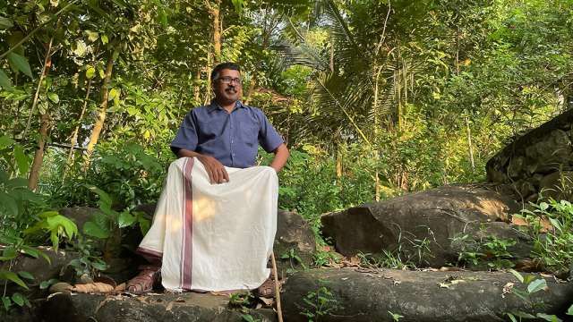 M. R. Hari in the Miyawaki Forest at Puliyarakonam