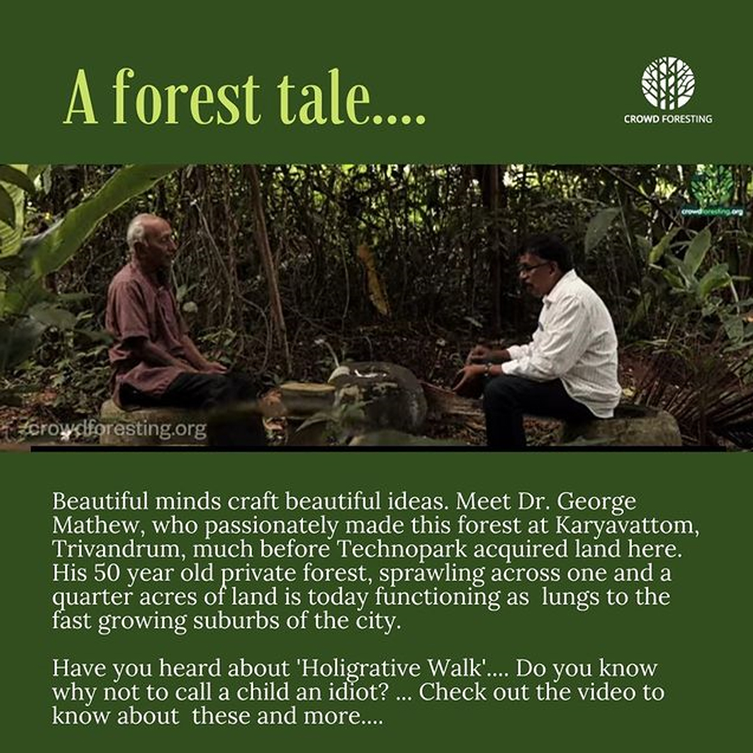 Dr George Mathew talking about the holigrative walk to M. R. Hari